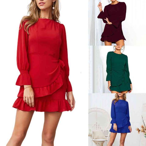 asymmetric ruffle hem sukienka mini club wear solid kleid dress short sleeves female bathrobe 2021, Black;gray 
asymmetric ruffle hem sukienka mini club wear solid kleid dress short sleeves female bathrobe 2021, Black;gray