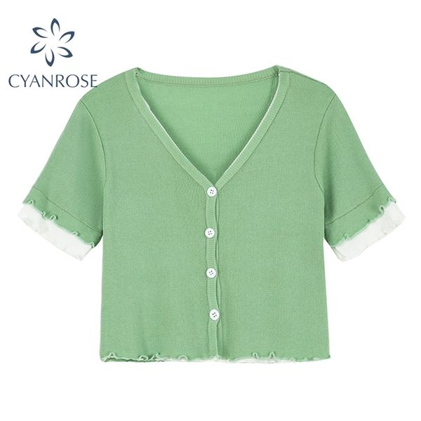 knitted crop blouses fake 2 pieces patchwork cardigan korean shirt women short sleeve summer stylish retro e-girl chic 210430, White
knitted crop blouses fake 2 pieces patchwork cardigan korean shirt women short sleeve summer stylish retro e-girl chic 210430, White