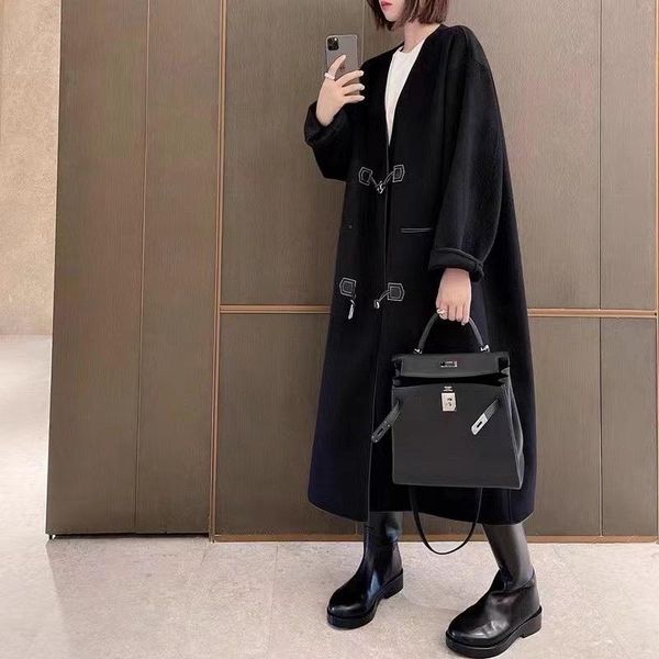 women's wool & blends 2021 autumn and winter fashion high-end quality medium long double-sided cashmere coat double breasted black
women's wool & blends 2021 autumn and winter fashion high-end quality medium long double-sided cashmere coat double breasted black