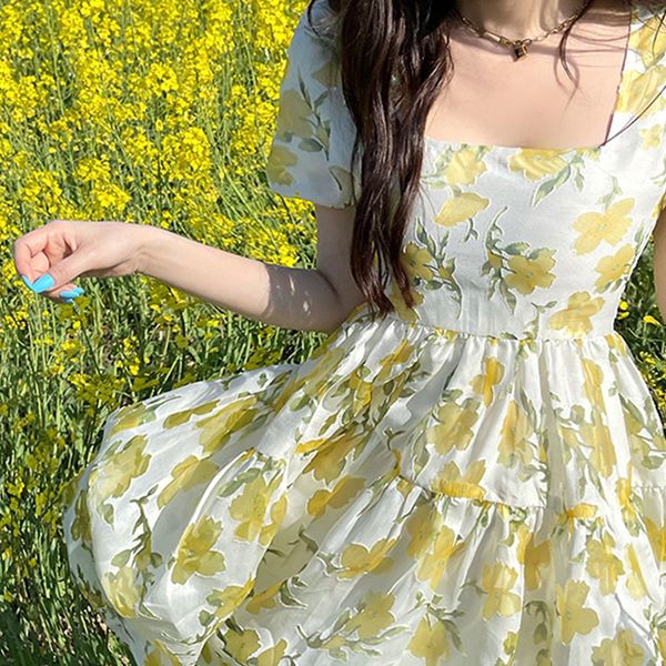 casual dresses short sleeve elegant mini women fairy design vintage floral female party korean summer gsse, Black;gray
casual dresses short sleeve elegant mini women fairy design vintage floral female party korean summer gsse, Black;gray