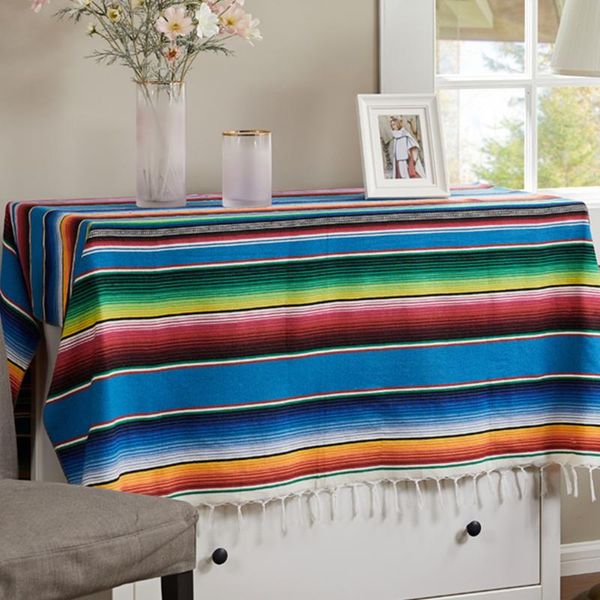 mexican style rainbow striped tablecloth 100% cotton table flag decoration colorful for home and outdoor picnic cloth
mexican style rainbow striped tablecloth 100% cotton table flag decoration colorful for home and outdoor picnic cloth