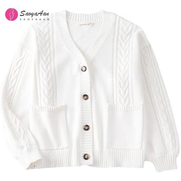clothing sets letter from the forest loose sweater long sleeve button sweaters cardigan women solid knitwear v neck women's, White
clothing sets letter from the forest loose sweater long sleeve button sweaters cardigan women solid knitwear v neck women's, White