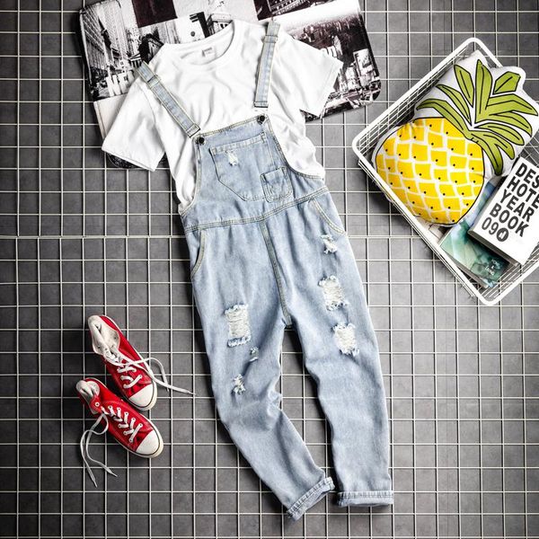 men's jeans ripped bib overalls jumpsuits streetwear distressed denim suspender pants for men spring summer clothes male rompers, Blue
men's jeans ripped bib overalls jumpsuits streetwear distressed denim suspender pants for men spring summer clothes male rompers, Blue
