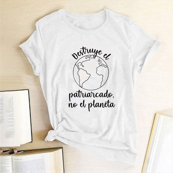 patriarcade no el planeta letter women print short sleeve o necl summer loose funny shirts for 90s girls tees, White
patriarcade no el planeta letter women print short sleeve o necl summer loose funny shirts for 90s girls tees, White