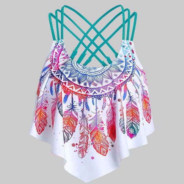 women's swimwear est lady girl swimsuits brazilian feather print ruffles backless summer beach bathing suit vintage swim wear, White;black
women's swimwear est lady girl swimsuits brazilian feather print ruffles backless summer beach bathing suit vintage swim wear, White;black