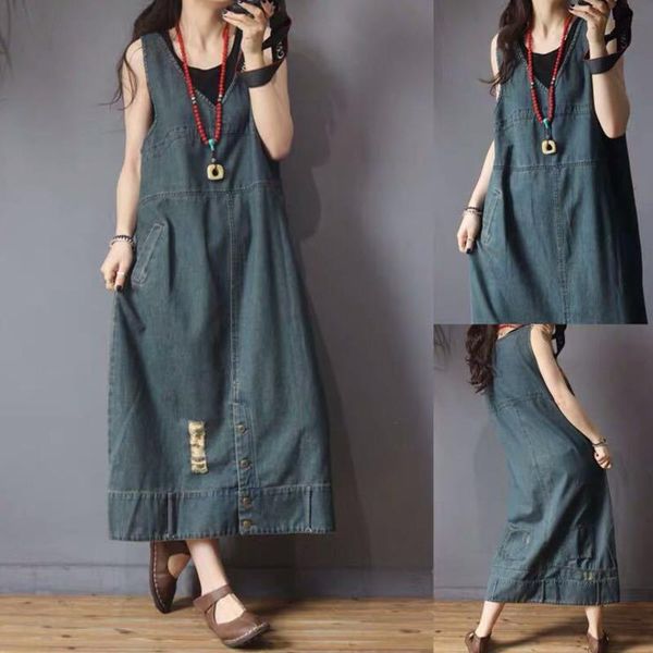 casual dresses #2409 summer tank denim dress women v neck loose midi oversize sleeveless jeans buttons pockets, Black;gray
casual dresses #2409 summer tank denim dress women v neck loose midi oversize sleeveless jeans buttons pockets, Black;gray