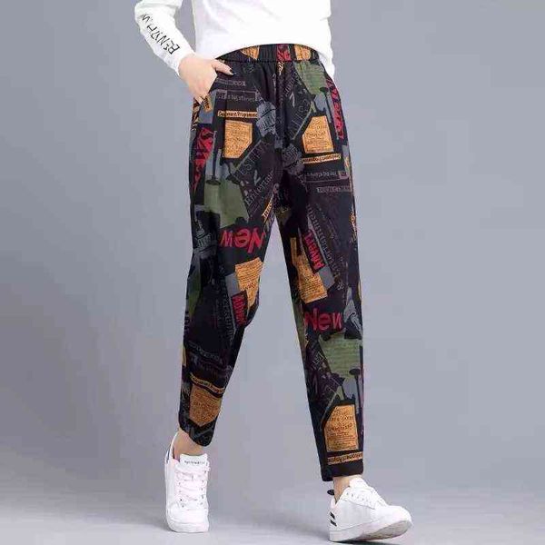 vintage printing casual loose harem pants women fashion streetwear elastic waist plus size ladies summer allmatch trousers 211124, Black;white
vintage printing casual loose harem pants women fashion streetwear elastic waist plus size ladies summer allmatch trousers 211124, Black;white