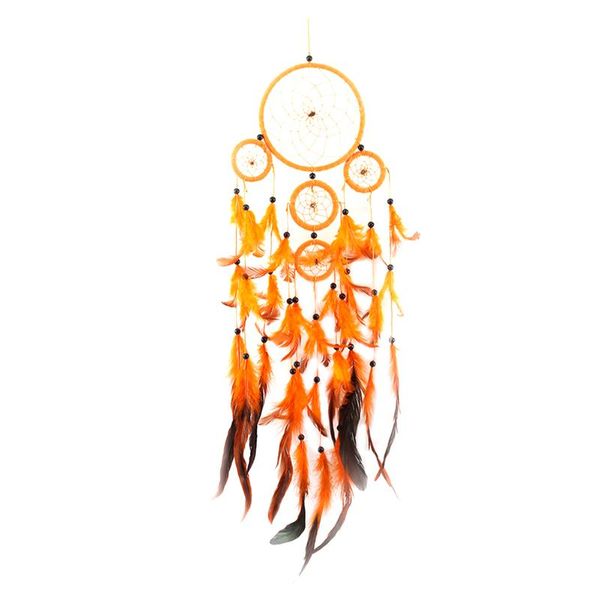 handmade dreaming catcher hanging ornament wind chimes feather pendant for home car wall decor orange decorative objects & figurines
handmade dreaming catcher hanging ornament wind chimes feather pendant for home car wall decor orange decorative objects & figurines