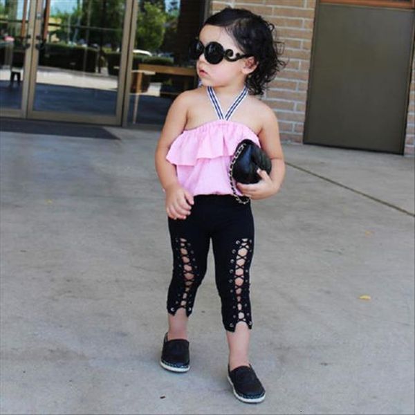 2pcs fashion girls clothing set summer baby clothes pink ruffle cross bandage pant children dropshipping, White
2pcs fashion girls clothing set summer baby clothes pink ruffle cross bandage pant children dropshipping, White