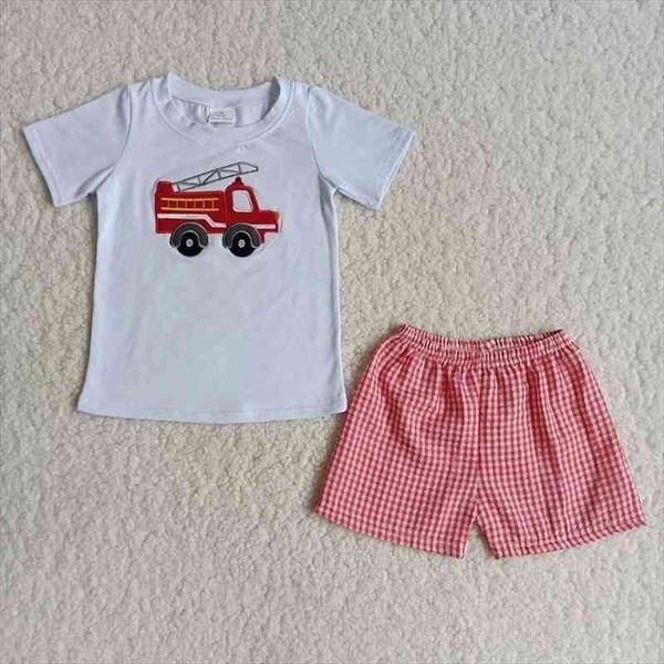 wholesale baby boy summer clothes children cotton embroidery fire truck short sleeve shirt kids sets red plaid shorts outfit, White
wholesale baby boy summer clothes children cotton embroidery fire truck short sleeve shirt kids sets red plaid shorts outfit, White