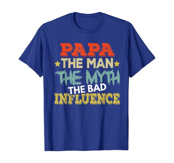 papa the man the myth the bad influence shirt fathers day, White;black
papa the man the myth the bad influence shirt fathers day, White;black