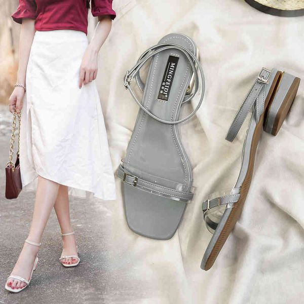 women's sandals summer 2.5cm low heels ankle straps transparent buckle lace-up elegant solid slippers plus size 41 42 43 210520, Black
women's sandals summer 2.5cm low heels ankle straps transparent buckle lace-up elegant solid slippers plus size 41 42 43 210520, Black