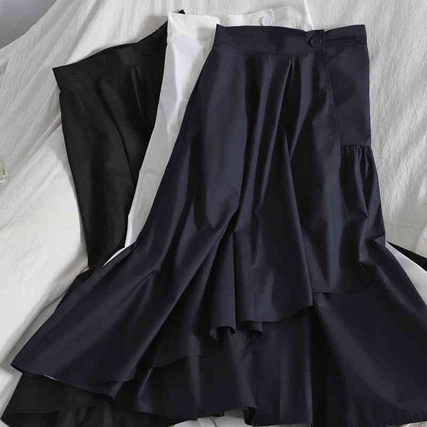 fashion irregular skirt women summer korean thin solid color over the knee high-waisted overalls casual students 210420, Black
fashion irregular skirt women summer korean thin solid color over the knee high-waisted overalls casual students 210420, Black