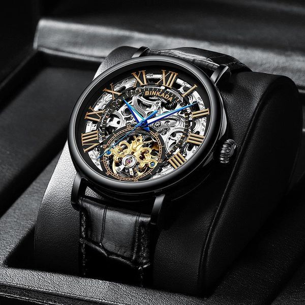wristwatches binkada brand genuine watch men's fully automatic mechanical leather band hollow waterproof stainless steel mens, Slivery;brown
wristwatches binkada brand genuine watch men's fully automatic mechanical leather band hollow waterproof stainless steel mens, Slivery;brown