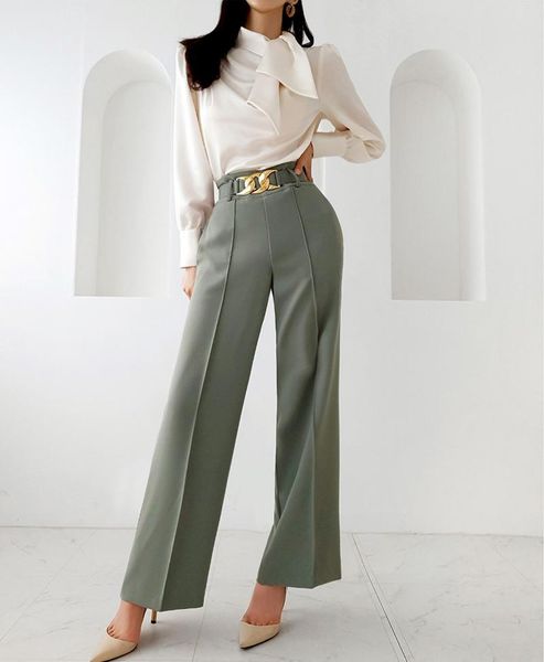 women's two piece pants elegant ladies 2 sets long sleeve satin blouses shirts & high waist loose 2021 autumn office wear female set ws, White
women's two piece pants elegant ladies 2 sets long sleeve satin blouses shirts & high waist loose 2021 autumn office wear female set ws, White