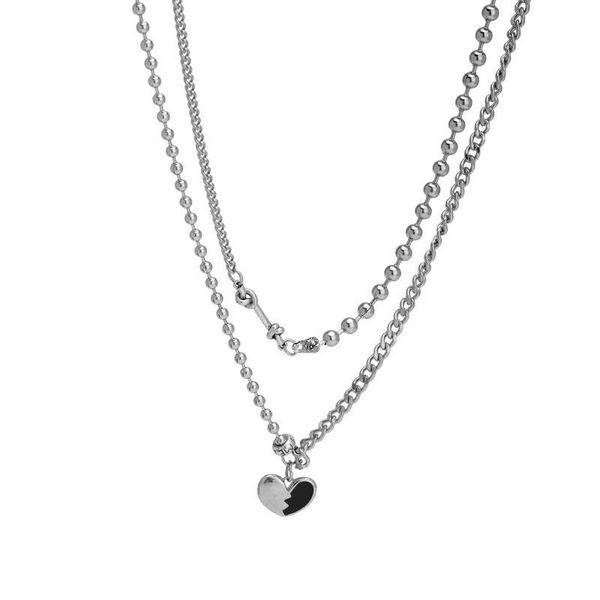 chains potcet korea 2021 fashion women's stainless steel double heart titanium necklace hip hop jewelry, Silver
chains potcet korea 2021 fashion women's stainless steel double heart titanium necklace hip hop jewelry, Silver