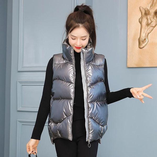 women's vests winter women stand collar down vest plus size solid ladies cotton padded waistcoat glossy bright sleeveless jacket for fe, Black;white
women's vests winter women stand collar down vest plus size solid ladies cotton padded waistcoat glossy bright sleeveless jacket for fe, Black;white
