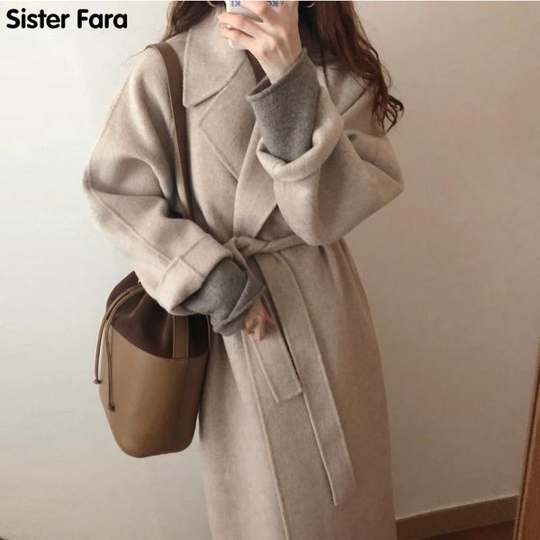 women's wool & blends sister fara spring autumn long v-neck loose jacket overcoat vintage simplicity harajuku korean solid color coat, Black
women's wool & blends sister fara spring autumn long v-neck loose jacket overcoat vintage simplicity harajuku korean solid color coat, Black
