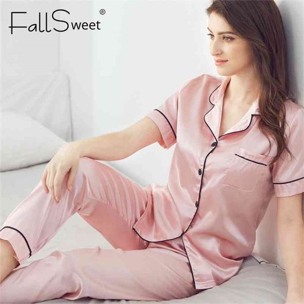 fallsweet women pajamas sets silk solid sleepwear pyjamas plus size v neck nigtwear sets 5xl 210330, Black;red
fallsweet women pajamas sets silk solid sleepwear pyjamas plus size v neck nigtwear sets 5xl 210330, Black;red