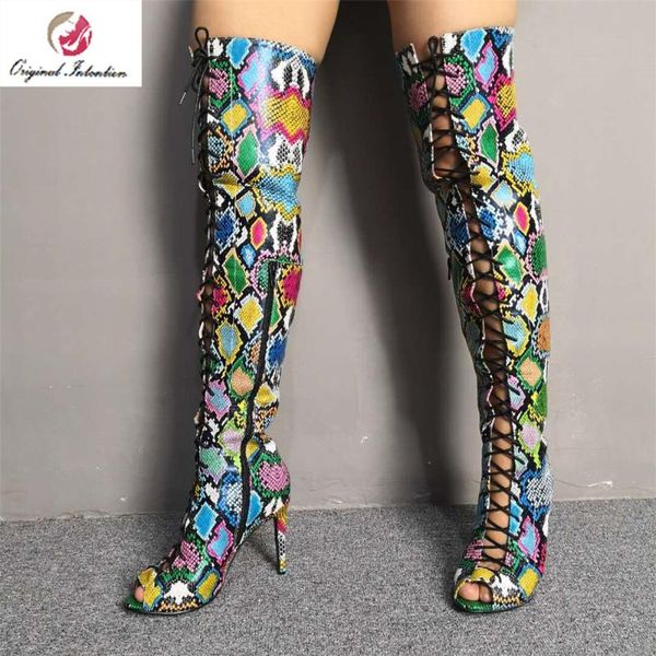 boots original intention women over-the-knee thigh high heels peep toe ladies long mixed colors shoes size 4-15, Black
boots original intention women over-the-knee thigh high heels peep toe ladies long mixed colors shoes size 4-15, Black