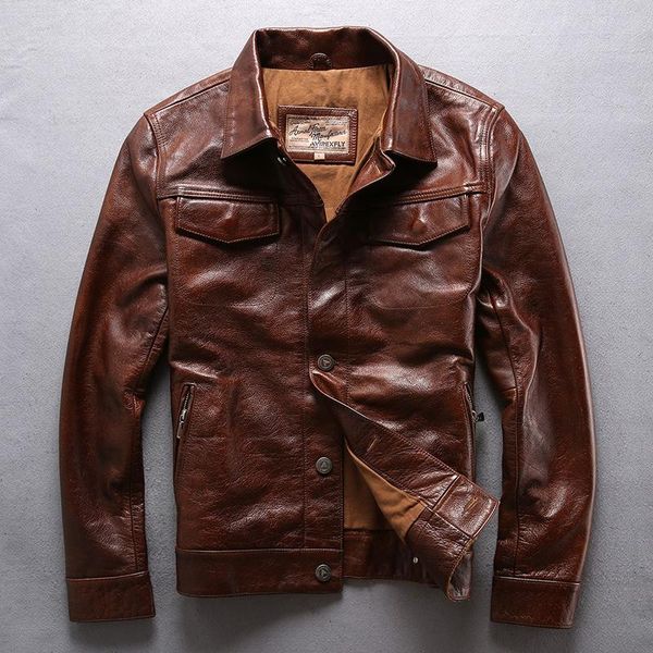 men's leather & faux genuine jackets,100% cow skin turn-down collar men coat nice, Black
men's leather & faux genuine jackets,100% cow skin turn-down collar men coat nice, Black