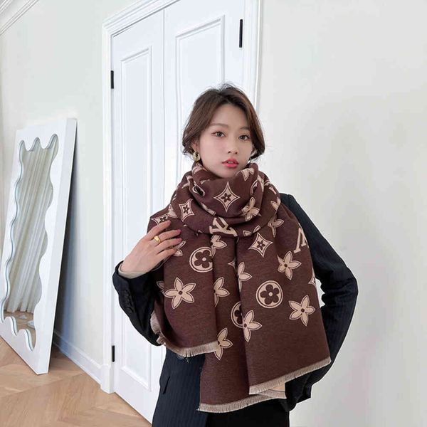 scarf cashmere brushed women's five leaf flower thickened dual-purpose fashion with tassel warm shawl, Blue;gray
scarf cashmere brushed women's five leaf flower thickened dual-purpose fashion with tassel warm shawl, Blue;gray