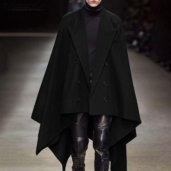 men's wool & blends stylish autumn winter casual show coats sleeve cloaks cape dress solid comfortable cloak jackets s-5xl incerun 202, Black
men's wool & blends stylish autumn winter casual show coats sleeve cloaks cape dress solid comfortable cloak jackets s-5xl incerun 202, Black