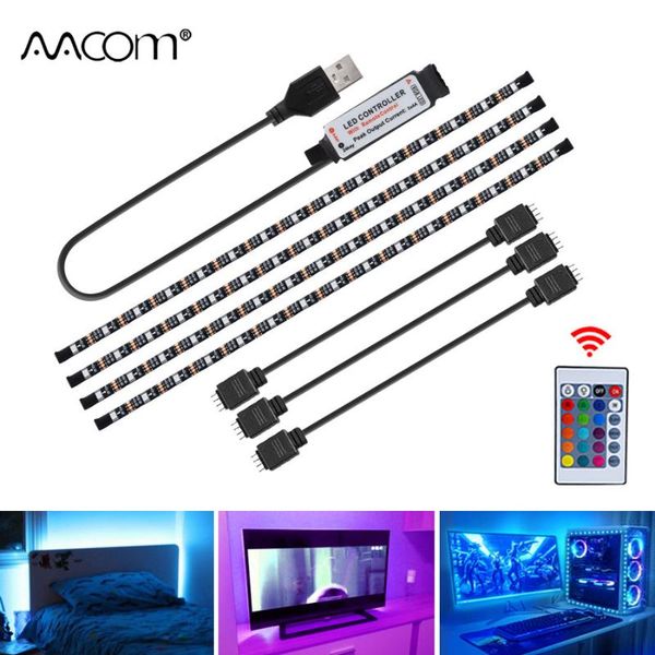 3m rgb led tv backlight usb 5v strip light with 24 key ir remote diode tape lamp for hdtv deskscreen background lighting strips
3m rgb led tv backlight usb 5v strip light with 24 key ir remote diode tape lamp for hdtv deskscreen background lighting strips