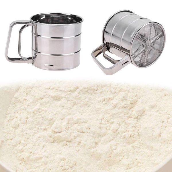 stainless steel handheld flour shaker sieve cup mesh crank sifter kitchen gadget for cakes fine baking & pastry tools
stainless steel handheld flour shaker sieve cup mesh crank sifter kitchen gadget for cakes fine baking & pastry tools
