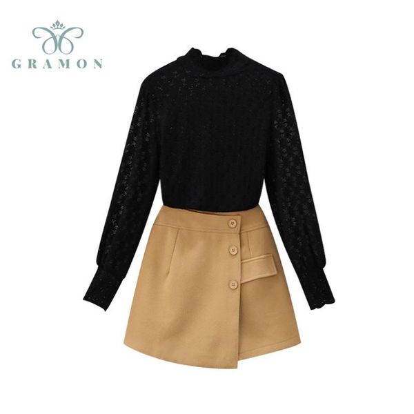 women's tracksuits korean fashion shorts sets plus size women long sleeve lace + high waist 2 piece suits autumn chic conjunto femenin, Gray
women's tracksuits korean fashion shorts sets plus size women long sleeve lace + high waist 2 piece suits autumn chic conjunto femenin, Gray