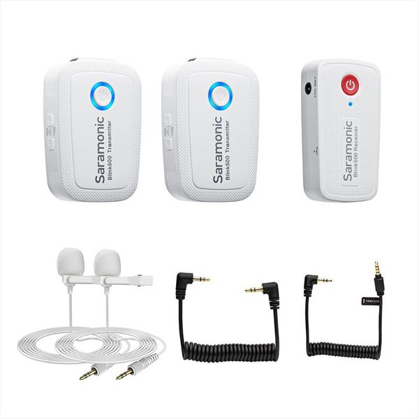 saramonic blink500 b1w / b2w white 2.4ghz dual-channel wireless microphone with lavalier interview mic for phone dslr microphones
saramonic blink500 b1w / b2w white 2.4ghz dual-channel wireless microphone with lavalier interview mic for phone dslr microphones
