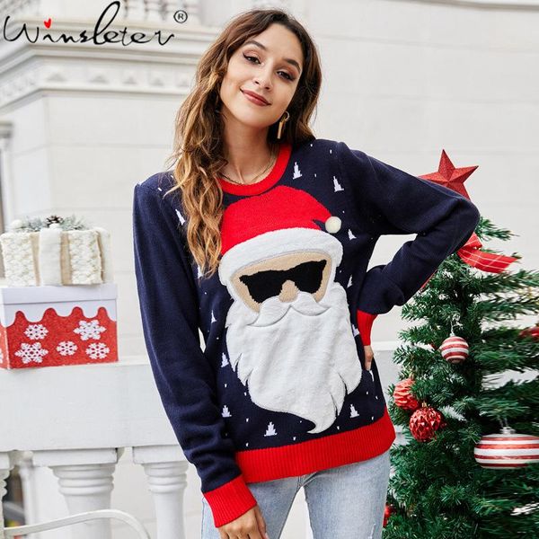 women's sweaters fall winter clothes sweater christmas loose women santa claus patchwork embroidery pullover ugly knitted jumper t1000, White;black
women's sweaters fall winter clothes sweater christmas loose women santa claus patchwork embroidery pullover ugly knitted jumper t1000, White;black