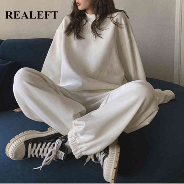 autumn winter minimalist 100% cotton women's suit 2 pieces sets pullover outfits sweatshirt and pants suits 210428, White
autumn winter minimalist 100% cotton women's suit 2 pieces sets pullover outfits sweatshirt and pants suits 210428, White