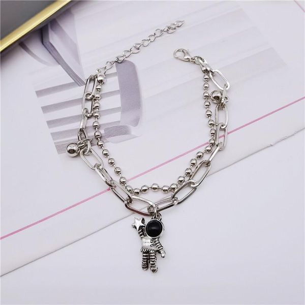 link, chain astronaut couple bracelet male simple personality fashion spaceman picking holding hip hop jewelry, Black
link, chain astronaut couple bracelet male simple personality fashion spaceman picking holding hip hop jewelry, Black