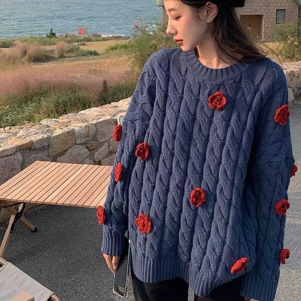 sueters de mujer pull femme autumn pullovers 3d three-dimensional flowers sweaters applique floral knitted fashion retro 210610, White;black
sueters de mujer pull femme autumn pullovers 3d three-dimensional flowers sweaters applique floral knitted fashion retro 210610, White;black
