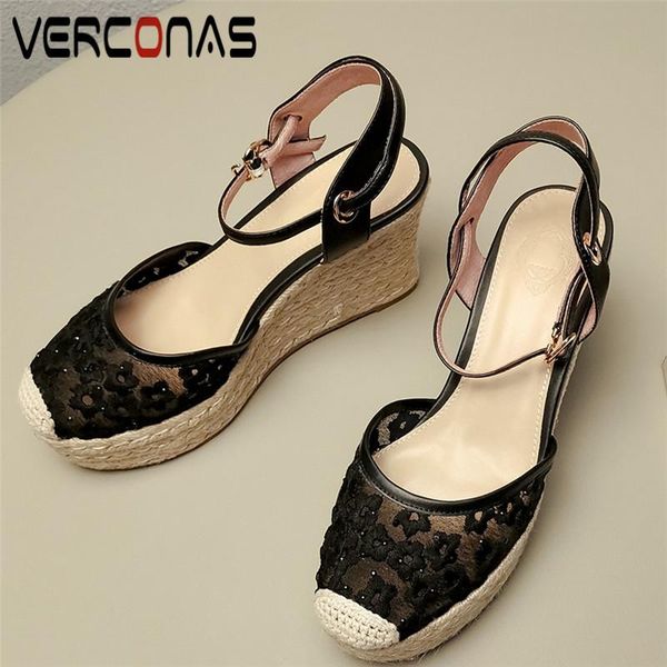 dress shoes verconas women brand design thick bottom genuine leather flowers lace up thin belt heels sandals round toe woman, Black
dress shoes verconas women brand design thick bottom genuine leather flowers lace up thin belt heels sandals round toe woman, Black