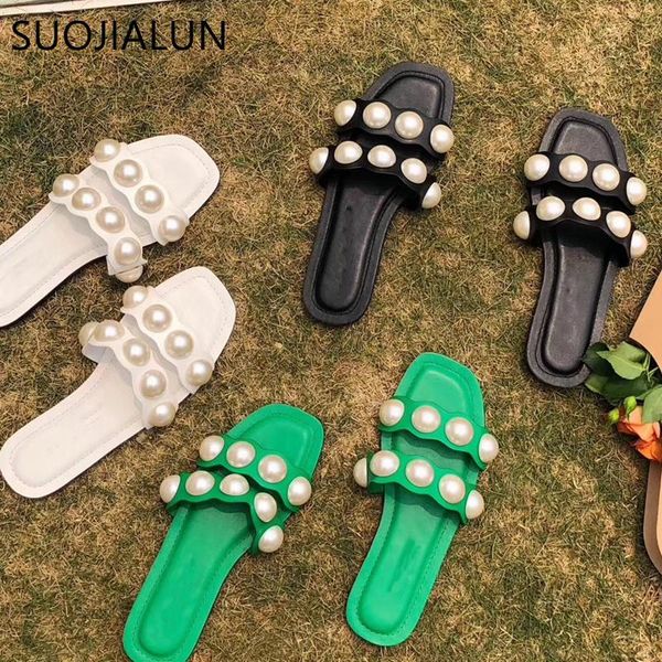 slippers suojialun flat women fashion brand pearl slides summer outdoor beach flip flops slip on comefortable massage outsole, Black
slippers suojialun flat women fashion brand pearl slides summer outdoor beach flip flops slip on comefortable massage outsole, Black