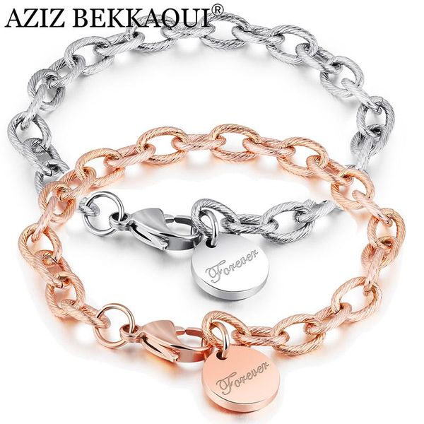 link, chain aziz bekkaoui diy letter link stainless steel bracelets for women rose gold forever pendant couple, Black
link, chain aziz bekkaoui diy letter link stainless steel bracelets for women rose gold forever pendant couple, Black
