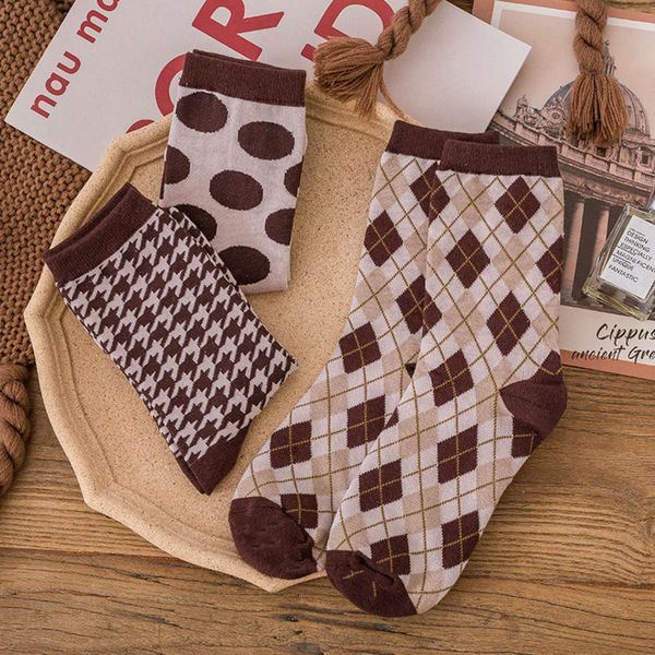 coffee autumn and winter mid pure cotton college style lattice versatile diamond, Black;white
coffee autumn and winter mid pure cotton college style lattice versatile diamond, Black;white