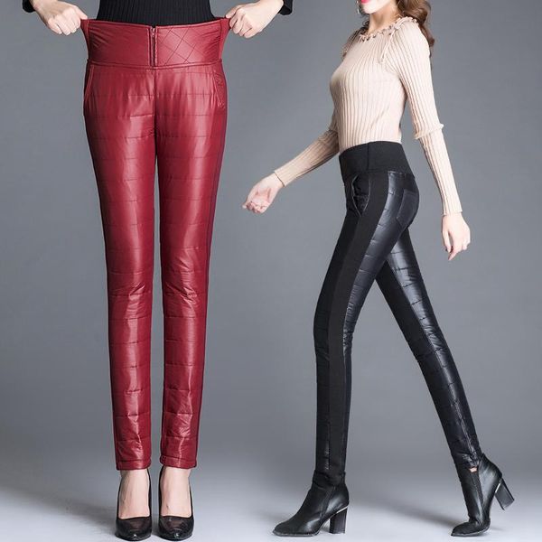 winter women trousers high waist thicke warm down cotton pants plus size 5xl 6xl casual female outer wear pencil women's & capris, Black;white 
winter women trousers high waist thicke warm down cotton pants plus size 5xl 6xl casual female outer wear pencil women's & capris, Black;white