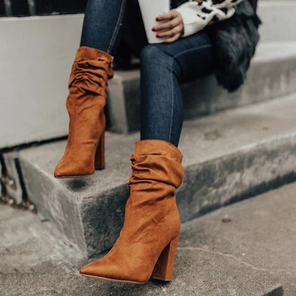 boots autumn winter women ankle pointed toe high heels ladies shoes pleated big size female booties vxgv, Black
boots autumn winter women ankle pointed toe high heels ladies shoes pleated big size female booties vxgv, Black