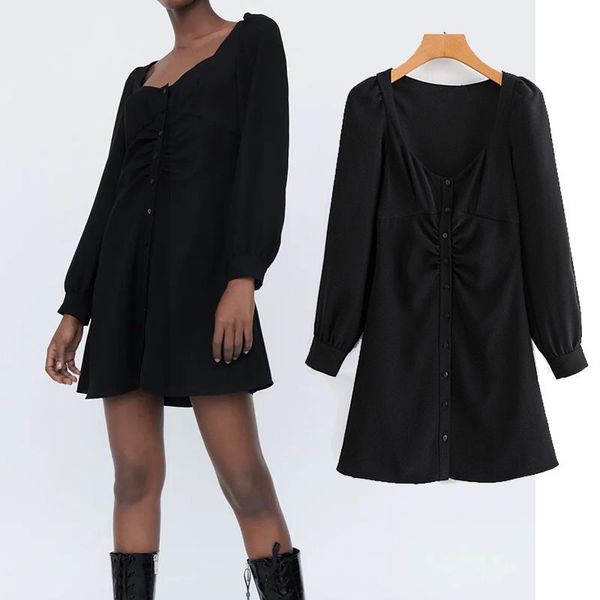 casual dresses 2021 women fashion breasted folds ress ladies square collar short long sleeve waist pleatechic party, Black;gray
casual dresses 2021 women fashion breasted folds ress ladies square collar short long sleeve waist pleatechic party, Black;gray