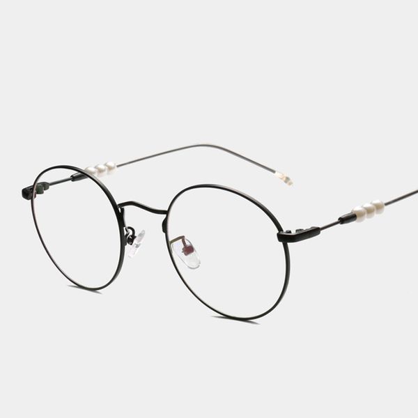 new eyeglass frame round frame classic pearl frame glasses beads personality designer schoolgirl mirror, Black
new eyeglass frame round frame classic pearl frame glasses beads personality designer schoolgirl mirror, Black