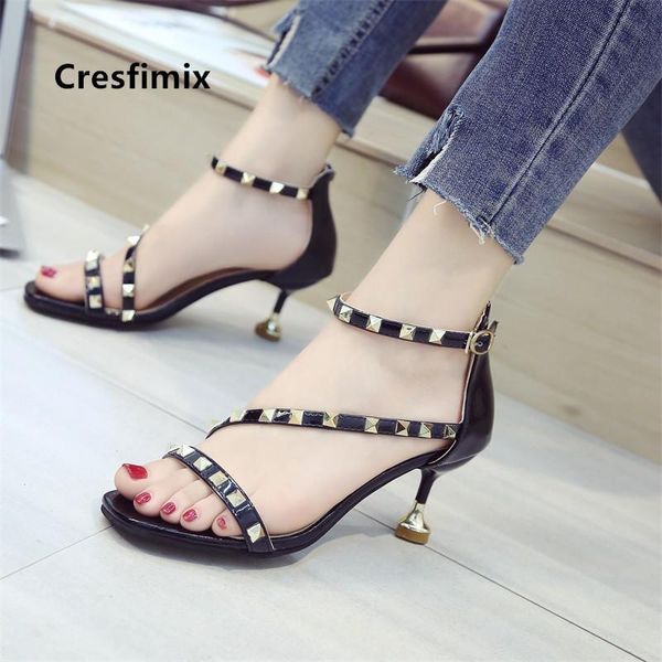 dress shoes cresfimix vrouwen sandalen women cute black pu leather heel sandals lady yellow rivet summer e5077
dress shoes cresfimix vrouwen sandalen women cute black pu leather heel sandals lady yellow rivet summer e5077