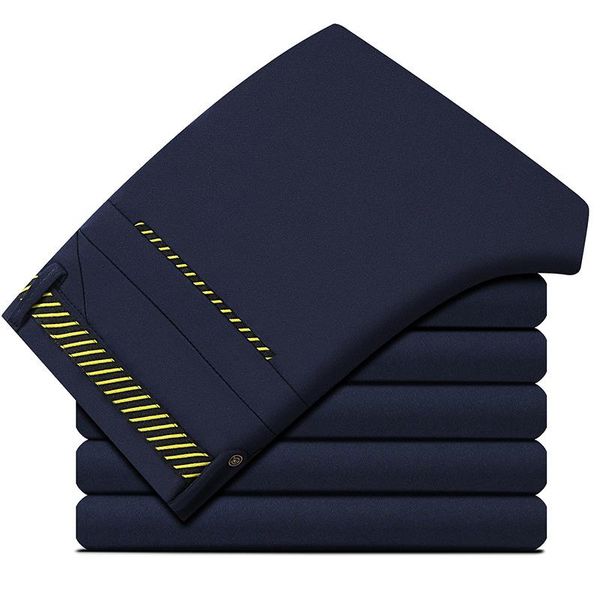 men's pants nice spring and autumn middle aged male suit men business casual polyester mid waist loose straight trousers homme, Black
men's pants nice spring and autumn middle aged male suit men business casual polyester mid waist loose straight trousers homme, Black