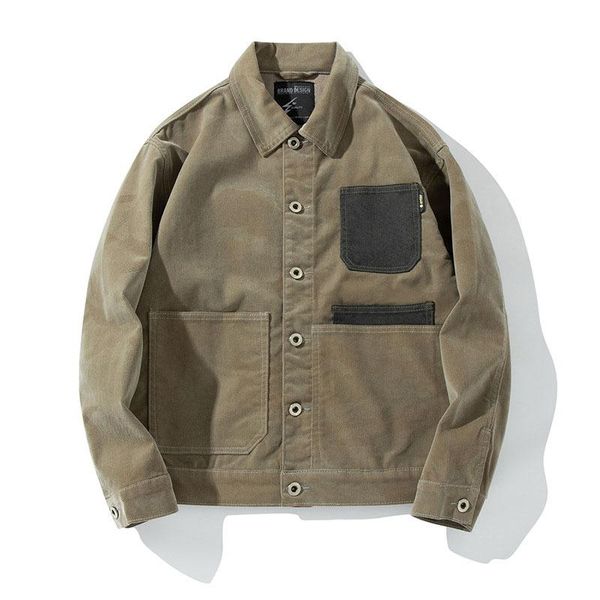 men's jackets men cargo casual denim multi pockets patchwork loose outwear for male (5), Black;brown
men's jackets men cargo casual denim multi pockets patchwork loose outwear for male (5), Black;brown