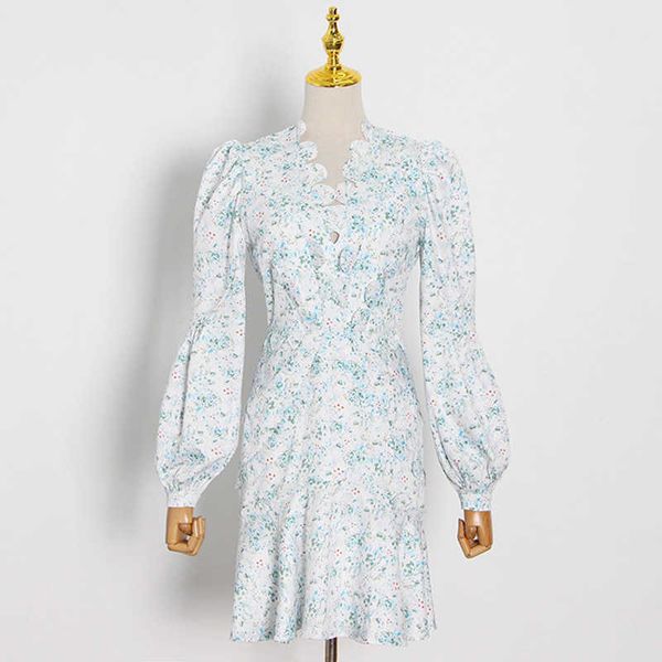 high street fashion s/s runway dress women's lantern sleeve charming floral print casual 210526, Black;gray
high street fashion s/s runway dress women's lantern sleeve charming floral print casual 210526, Black;gray