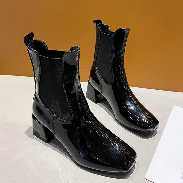 boots soft patent leather short woman high heels ankle women fall shoes 2021 block heel female footware british style blue, Black
boots soft patent leather short woman high heels ankle women fall shoes 2021 block heel female footware british style blue, Black