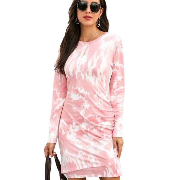 women's tie dye printed long sleeve dress autumn fashion round neck hem with irregular stitching mini slim plus size 210522, Black;gray
women's tie dye printed long sleeve dress autumn fashion round neck hem with irregular stitching mini slim plus size 210522, Black;gray