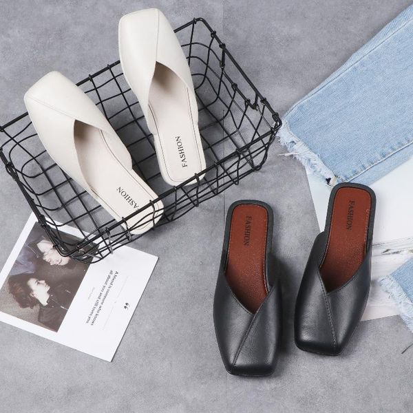 summer women casual flat shoes brand 2021 fashion mules for pu leather square toe slip on flip flops slipper bi90 slippers, Black
summer women casual flat shoes brand 2021 fashion mules for pu leather square toe slip on flip flops slipper bi90 slippers, Black